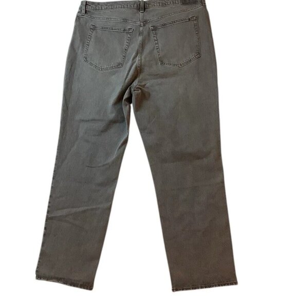 NWT Abercrombie & Fitch The 90s Straight Ultra High Rise Gray Womens 34/18R - Picture 3 of 10